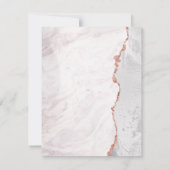 ホワイト＆ローズゴールド アゲート 結婚式スケジュール カード (裏面)