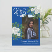 ホワイト・ローズブルー写真卒業発表 招待状 (スタンド正面)