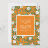 ホワイト・ローズ・オレンジ・フォト卒業発表 招待状 (裏面)