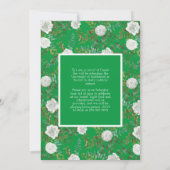 ホワイト・ローズ・グリーン写真卒業発表 招待状 (裏面)