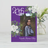 ホワイト・ローズ・パープル写真卒業発表 招待状 (スタンド正面)