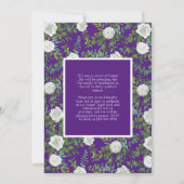 ホワイト・ローズ・パープル写真卒業発表 招待状 (裏面)