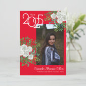 ホワイト・ローズ・レッド写真卒業発表 招待状 (スタンド正面)