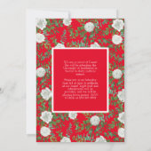 ホワイト・ローズ・レッド写真卒業発表 招待状 (裏面)