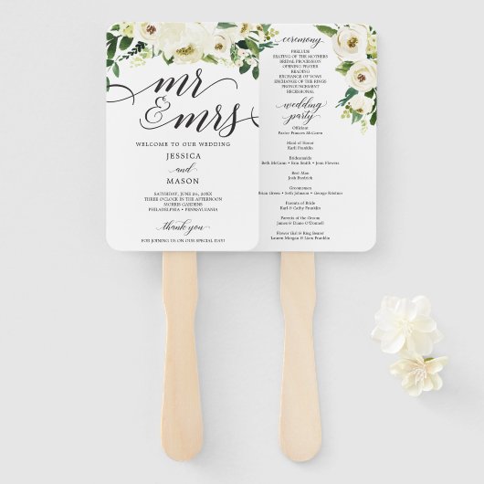 ホワイト・ローゼズ夫妻の結婚式 プログラム・ファン ハンドファン (正面&裏面)