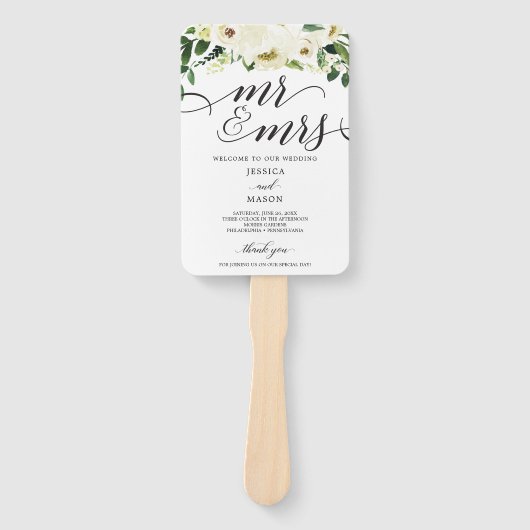 ホワイト・ローゼズ夫妻の結婚式 プログラム・ファン ハンドファン (正面)