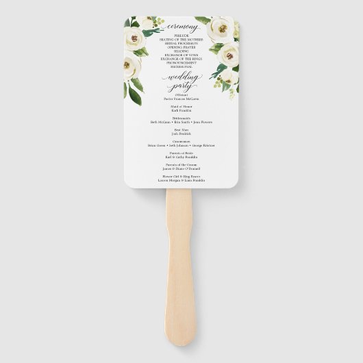 ホワイト・ローゼズ夫妻の結婚式 プログラム・ファン ハンドファン (裏面)