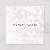 ホワイト《写真》ぼけ味グリッタースクエア スクエア名刺 (正面)