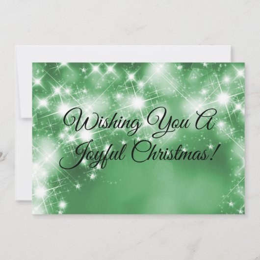 ホワイト《写真》ぼけ味グリーンフレームのクリスマスフォト シーズンカード (裏面)