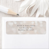 ホワイト《写真》ぼけ味モダングラモールシックパーティの招待状 ラベル (インサイチュ)