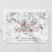 ホワイト《写真》ぼけ味レッドフレームカスタムクリスマスメリークリスマスフォト シーズンカード (裏面)