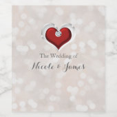 ホワイト《写真》ぼけ味赤バレンタイングラムハートワインラベル ワインラベル (シングルラベル)