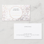 ホワイト《写真》ぼけ味金ゴールドシークインヘアサロンアポイントメント 予約カード (正面/裏面)