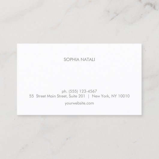 ホワイト《写真》ぼけ味金ゴールドシークインヘアサロンアポイントメント 予約カード (裏面)