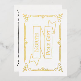 ホワイト 北極 贈り物証明書 箔シーズンカード