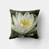 ホワイト《植物》スイレンとバドフローラ クッション (裏面)