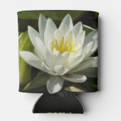 ホワイト《植物》スイレンとバドフローラ 缶クーラー (裏面)