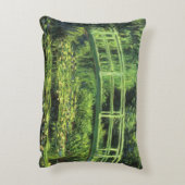 ホワイト《植物》スイレンバイクロード・モネ，ヴィンテージ・アート アクセントクッション (裏面(縦))