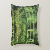 ホワイト《植物》スイレンバイクロード・モネ，ヴィンテージ・アート アクセントクッション (正面(垂直))