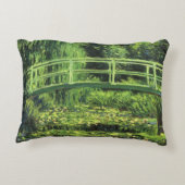 ホワイト《植物》スイレンバイクロード・モネ，ヴィンテージ・アート アクセントクッション (裏面)