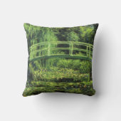 ホワイト《植物》スイレンバイクロード・モネ，ヴィンテージ・アート クッション (裏面)