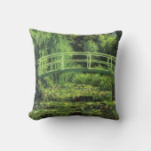 ホワイト《植物》スイレンバイクロード・モネ，ヴィンテージ・アート クッション (正面)