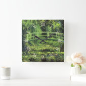 ホワイト《植物》スイレンバイクロード・モネ，ヴィンテージ・アート スクエア壁時計 (ホーム)