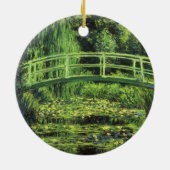 ホワイト《植物》スイレンバイクロード・モネ，ヴィンテージ・アート セラミックオーナメント (裏面)