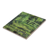 ホワイト《植物》スイレンバイクロード・モネ,ヴィンテージ・アート タイル (側面)