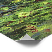 ホワイト《植物》スイレンバイクロード・モネ，ヴィンテージ・アート ポスター (角)