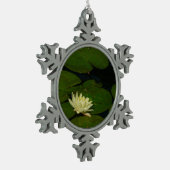 ホワイト《植物》スイレンI平和花の写真 スノーフレークピューターオーナメント (左)