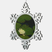 ホワイト《植物》スイレンI平和花の写真 スノーフレークピューターオーナメント (右)