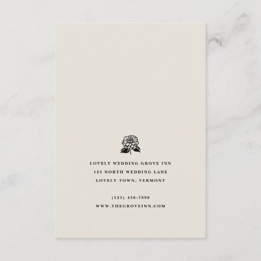 ホワイト《植物》百日草フラワーウェディングレセプション招待状 エンクロージャーカード (裏面)