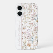 ホワイト 水彩 フラワー オーダーメイド iPhone 16ケース (裏面)