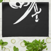 ホワイト、海賊フラッグCalico Jack、スカル&カトラス キッチンタオル (折り畳み)