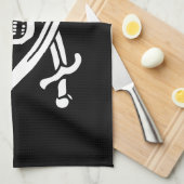 ホワイト、海賊フラッグCalico Jack、スカル&カトラス キッチンタオル (四つ折り)