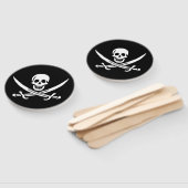 ホワイト、海賊フラッグCalico Jack、スカル&カトラス ハンドファン (組立なし)