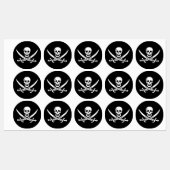 ホワイト、海賊フラッグCalico Jack、スカル&カトラス ラベル (シート)