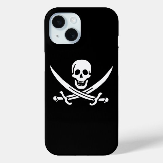 ホワイト、海賊フラッグCalico Jack、スカル&カトラス Case-Mate iPhoneケース (裏面)