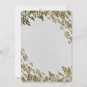 ホワイト&葉金ゴールドシッ素朴クモダンズ 招待状 (裏面)