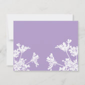 ホワイト&薄紫ワイルドフラワー葬儀サンキューカード 招待状 (裏面)