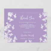 ホワイト&薄紫ワイルドフラワー葬儀サンキューカード 招待状 (正面/裏面)
