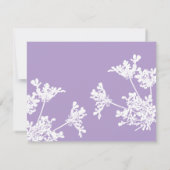 ホワイト&薄紫ワイルドフラワー葬儀サンキューカード 招待状 (裏面)