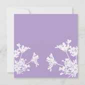 ホワイト&薄紫ワイルドフラワー葬儀サンキューカード 招待状 (裏面)
