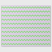 ホワイト、薄紫、グリーンシェブロンのラッピング紙 ラッピングペーパー (フラット)