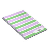 ホワイト、薄紫、グリーンストライプフォトノートブック ノートブック (右側)