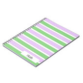 ホワイト、薄紫、グリーンストライプフォトノートブック ノートブック (左側)