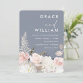 ホワイト&赤面ガーデン結婚フローラ 招待状 (スタンド正面)