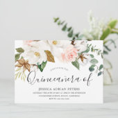 ホワイト&赤面フローラビューティフルキンセアニェラパーティー 招待状 (スタンド正面)