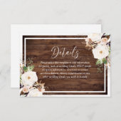 ホワイト&赤面フ素朴ァラーズ結婚ウッド エンクロージャーカード (正面/裏面)